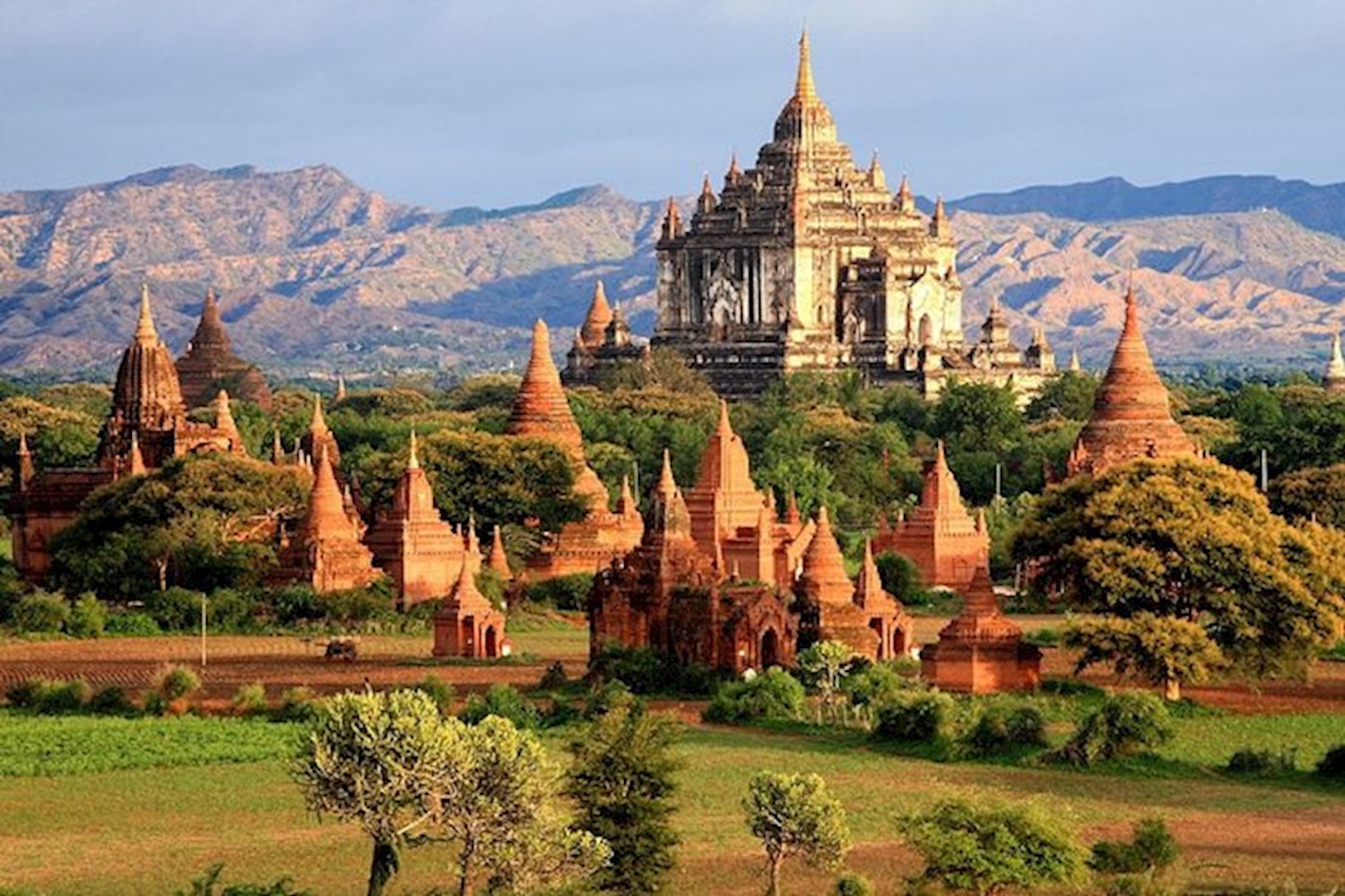 Get a bird's eye view of monumental and ancient temples on the plain of Bagan