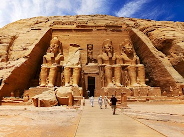 Be dwarfed by the majestic Ramses Il at Abu Simbel