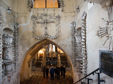 Gawk at the grisly monastic art of Sedlec Ossuary