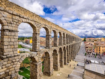 Ponder the beauty of Roman engineering at Segovia's aqueduct