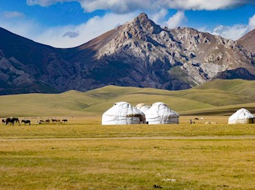 Sleep in a yurt on the shores of Son Köl