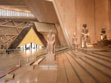 Ace Egyptology inside the Grand Egyptian Museum